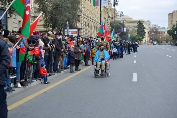 Dia Vitória Azerbaijão Sobre Nazistas Karabakh Vitória Azerbaijão Sobre Desfile — Fotografia de Stock