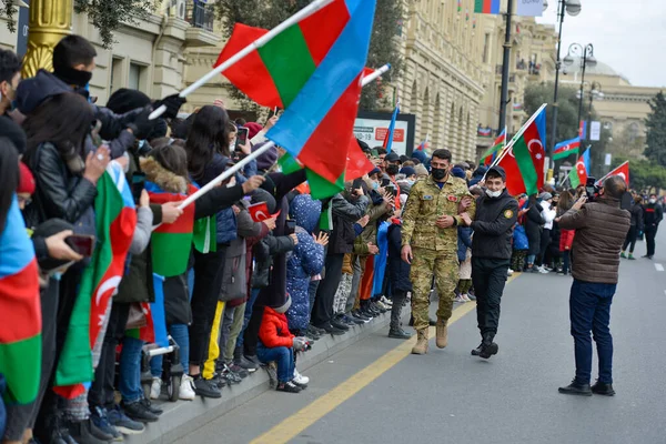 Азербайджанський День Перемоги Над Нацистами Карабах Перемогою Азербайджану Над Вірменським — стокове фото
