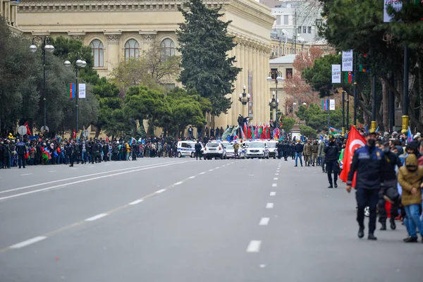 Victory Day Azerbaijan Nazis Karabakh Azerbaijan Victory Armenians Parade Baku — Stock Photo, Image