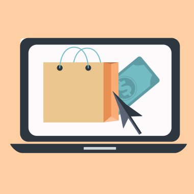 Çevrimiçi alışveriş ticaretinin resim simgesi