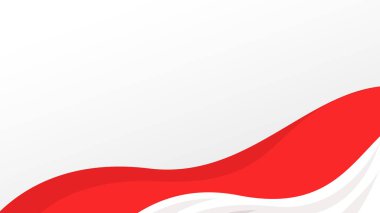 Endonezya bayraklı alt vektör harf uzayı şeklindeki modern manzara çizgisinin soyut arkaplan gradyan bağımsızlık günü