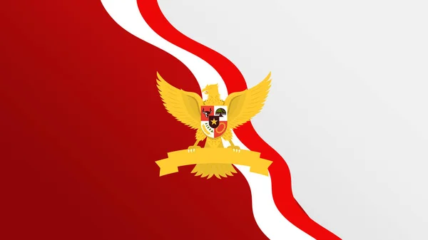 画框抽象背景梯度鹰独立日印度尼西亚国旗红 白矢量字母空间造型现代风景线 — 图库矢量图片