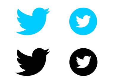 Twitter sosyal medya web sitesi arayüzünün siyah beyaz logo tipi resim simgesi