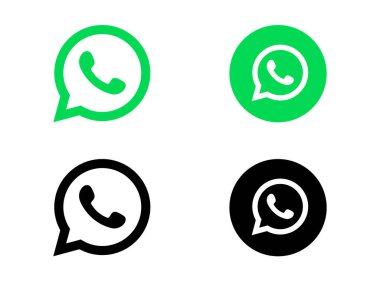 Whatsapp chat sosyal medya web sitesi siyah beyaz logo tipiyle arayüzü simgesi