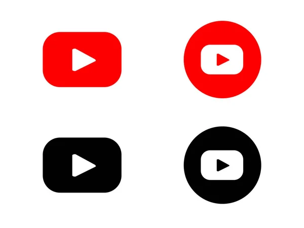 Art Illustration Symbol Für Youtube Social Media Videochat Mit Schwarz — Stockvektor