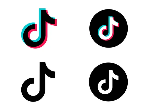 Art Illustration Icon Symbol Tiktok Social Media Website Interface Black — Stock Vector