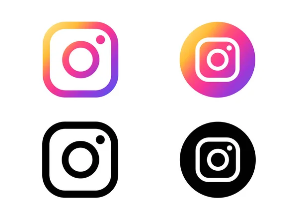 Instagram Sosyal Medya Web Sitesi Sohbetinin Resim Simgesi — Stok Vektör
