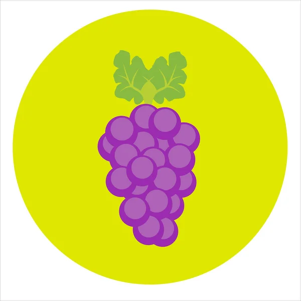 Art Illustration Icon Symbols Bunch Grapes Leaves — Stock vektor