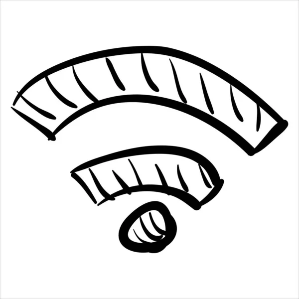 Art Illustration Hand Draw Vector Symbol Icon Wifi Network Signal — Stock vektor