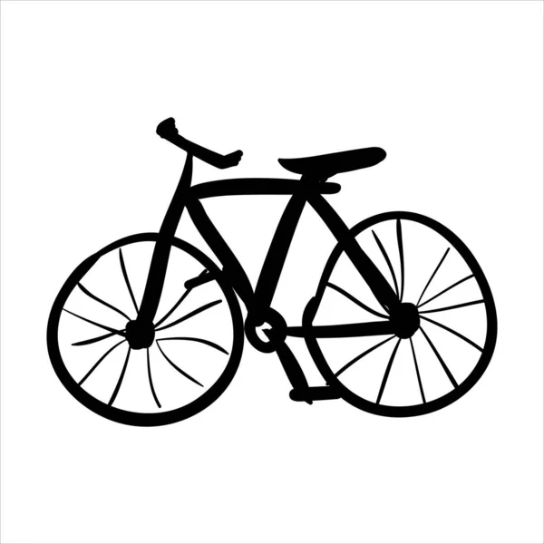 Τέχνη Εικονογράφηση Χέρι Σχέδιο Διάνυσμα Σύμβολο Εικόνα Σιλουέτα Ενός Ποδηλάτου — Διανυσματικό Αρχείο
