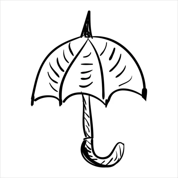 Art Illustration Hand Draw Vector Symbol Icon Umbrella — Stock Vector