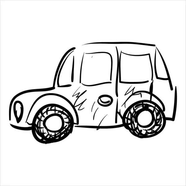 Art Illustration Sketch Abstract Hand Draw Vector Symbol Icon Car — Stock Vector