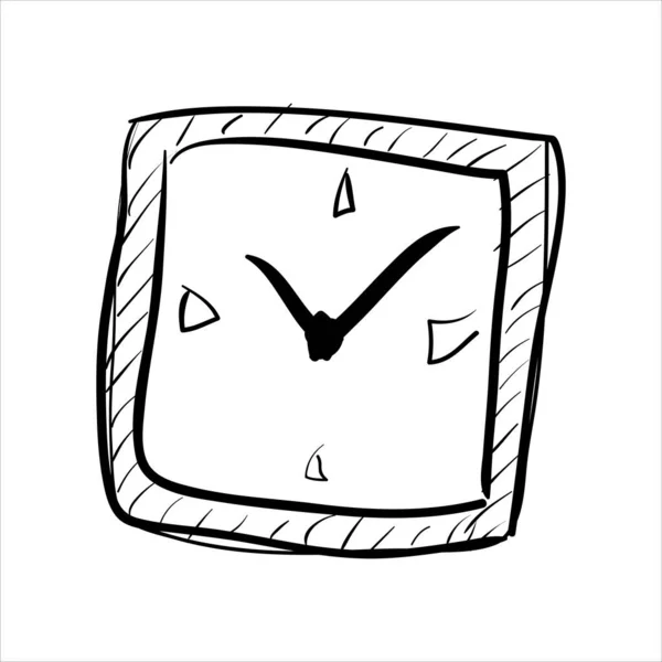 Art Illustration Hand Draw Vector Symbol Icon Clock — Archivo Imágenes Vectoriales