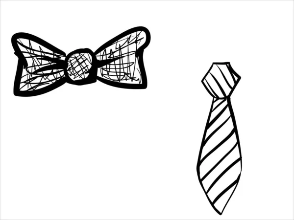 Art Illustration Hand Draw Vector Symbol Icon Set Butterfly Tie — Stockvektor
