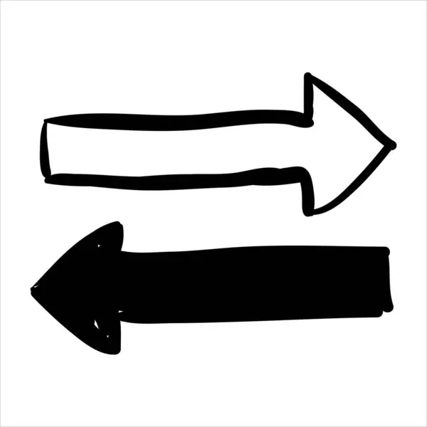 Art Illustration Sketch Abstract Hand Draw Vector Symbol Icon Arrow —  Vetores de Stock