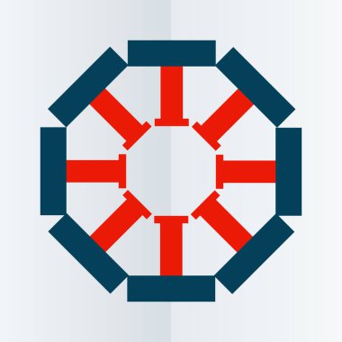 Modern konseptin çiçek radyal çemberinin sanat ve resim tasarım simgesi logo tipi vektör şablonu 