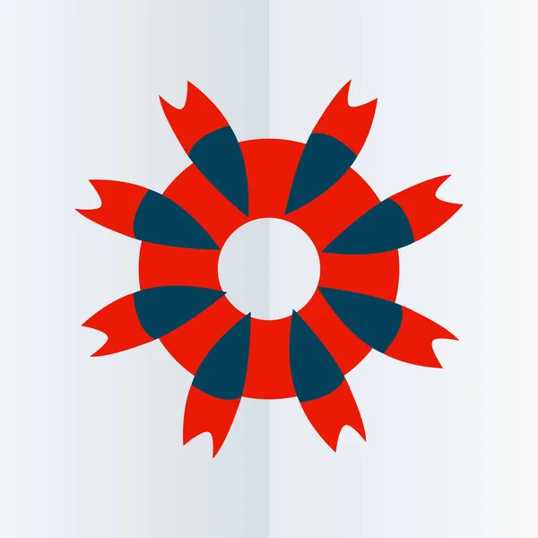 Векторный Символ Логотипа Виде Цветочного Радиального Круга Вокруг Современной Концепции — стоковый вектор
