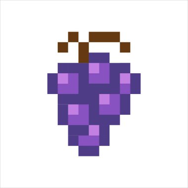 piksel resim çizimi resim çizimi bit tasarım karakter simgesi üzümün meyveleri