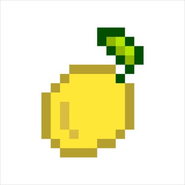 piksel sanat çizimi resim çizimi bit tasarım karakter simgesi limon limonunun meyveleri