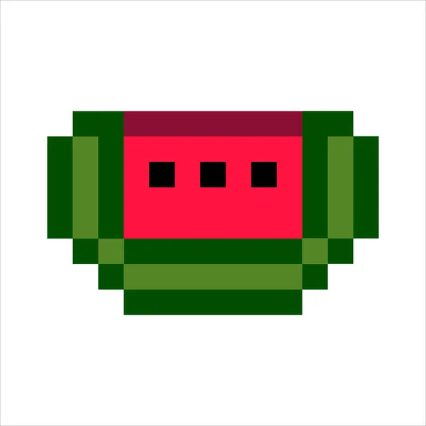 Pixel Art Illustration Draw Artwork Character Icon Symbol Watermelon Fruits — 图库矢量图片