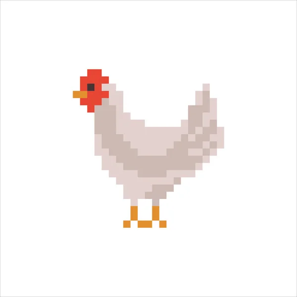 Pixel Art Illustration Draw Artwork Design Character Icon Symbol Cock — Stock vektor