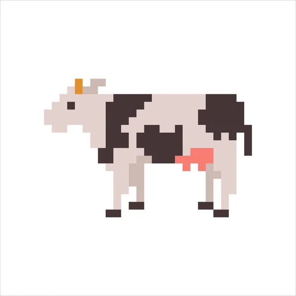 Pixel Art Illustration Draw Artwork Design Character Icon Symbol Cow — 图库矢量图片