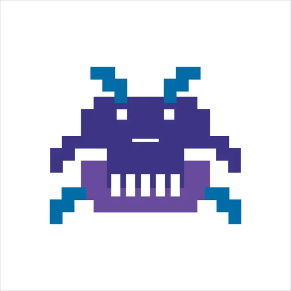 Art Illustration Pixel Draw Artwork Character Icon Symbol Alien Monster — Stock vektor