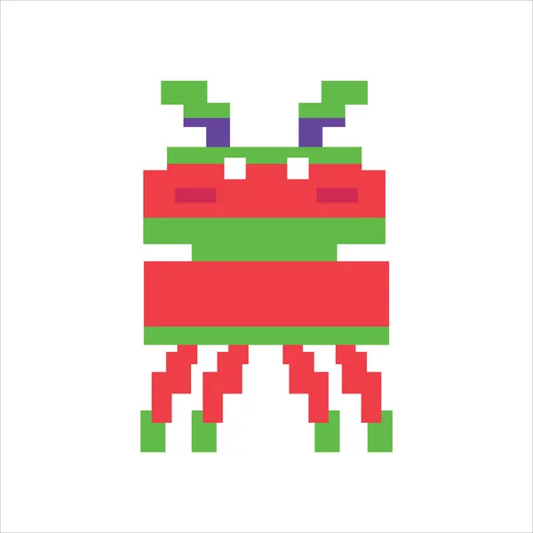 Art Illustration Pixel Draw Artwork Character Icon Symbol Alien Monster — Vector de stock