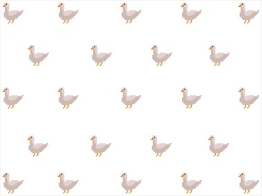 resim çizimi arka plan pikseli karakter simgesi tasarım konsept seti kuğu hayvan deseni