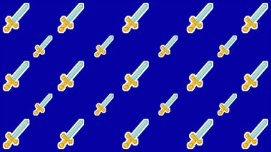 resim çizimi arka plan pikseli karakter simgesi tasarım kavramı kılıç savaşçısı seti