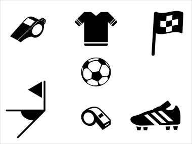 art illustration sport icon logo design concept vector silhouette logotype isolated element set of soccer football