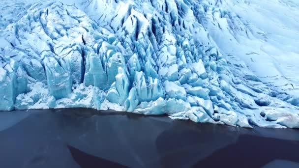 Glacier Ice Collapse Ocean Water Close Global Warming Climate Change — Stock Video