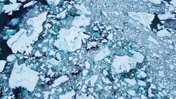 Ijsbergen Van Smeltende Gletsjer Jokulsarlon Lagune Ijsland Arctisch Natuurijslandschap Unesco — Stockvideo