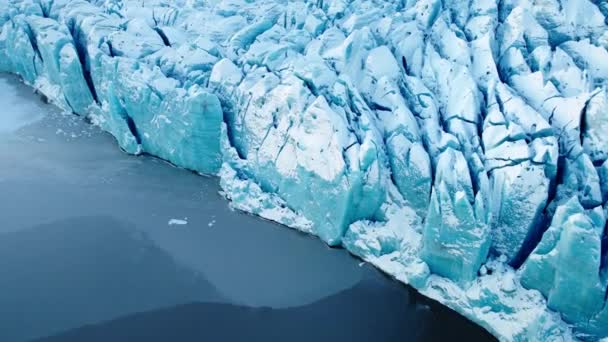 Bela Geleira Islândia Close Vista Aérea Superior Grandes Blocos Gelo — Vídeo de Stock