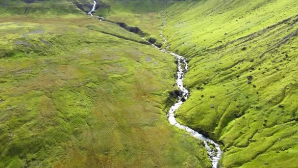Naturaleza Río Verano Islandia Mágico Paisaje Aéreo Verde Imágenes Alta — Vídeos de Stock