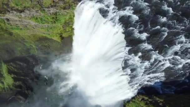 Şelale Güzel Zlanda Yaz Mevsimi Dağı Saf Nehir Havası Manzarası — Stok video