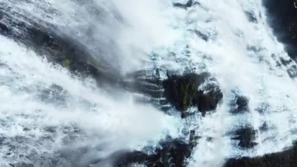 Wodospad Dynjandi Islandii Ogromna Kaskada Wody Górach Piękny Krajobraz Przyrodniczy — Wideo stockowe