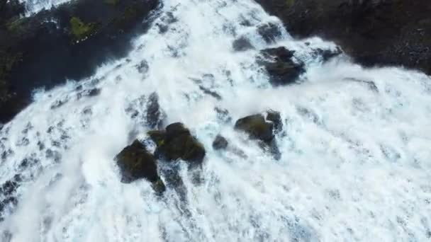 Zlanda Şelale Dynjandi Dağlarda Büyük Bir Şelale Güzel Doğa Manzarası — Stok video