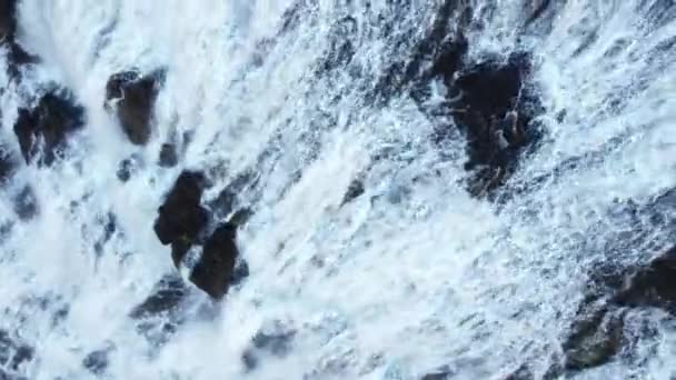 Fondo Agua Cascada Dynjandi Islandia Agua Pura Área Limpia Ecológica — Vídeos de Stock