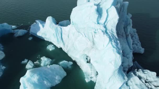 Doğa Iceberg Zlanda Nın Güzel Manzarası Ile Mavi Buzul Gölünde — Stok video