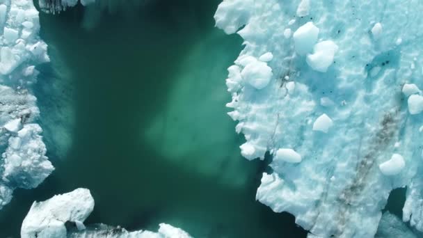 Doğa Iceberg Zlanda Nın Güzel Manzarası Ile Mavi Buzul Gölünde — Stok video