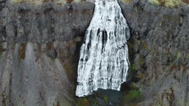 Fondo Agua Cascada Dynjandi Islandia Agua Pura Área Limpia Ecológica — Vídeos de Stock