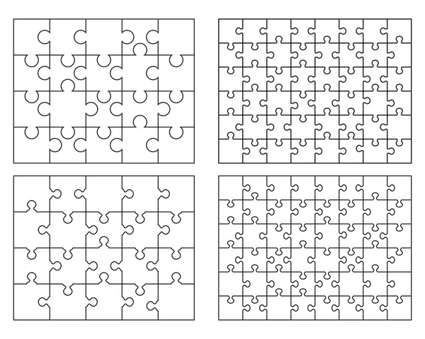 Illustration Von Vier Verschiedenen Weißen Puzzles Einzelne Teile Stockvektor