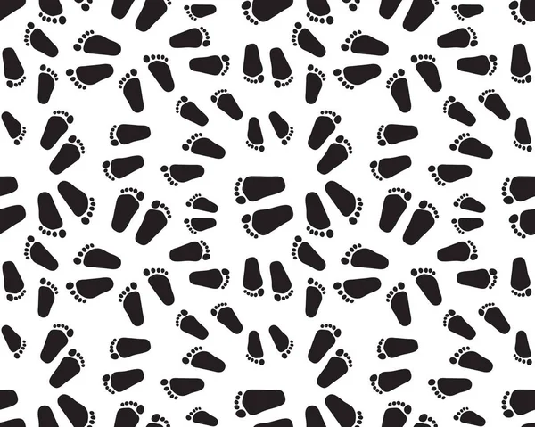 Beyaz arka planda bebek ayaklarının siyah izleri, pürüzsüz desen.