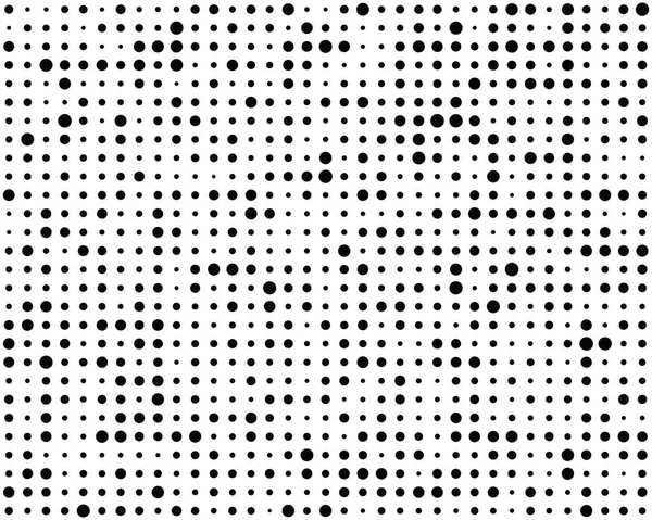 Black Circles Random Size White Background Seamless Pattern Creative Design — Vettoriale Stock