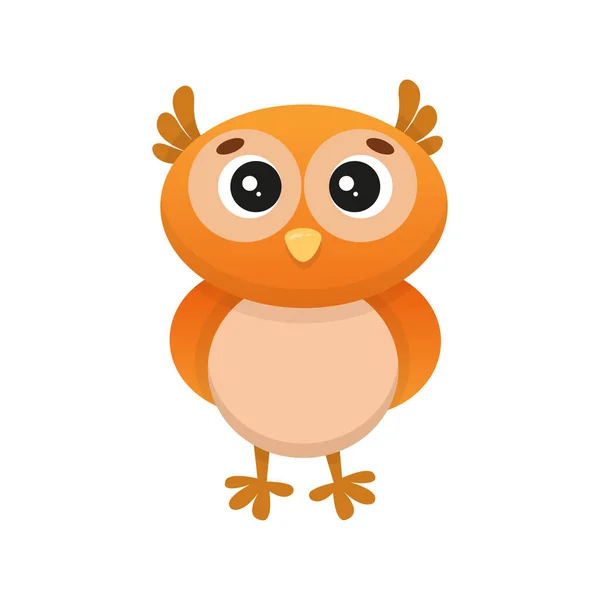 Cartoon owl isolated on white background. Vector illustration