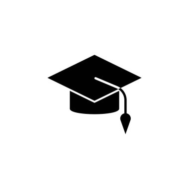 graduation hat icon vector illustration logo design