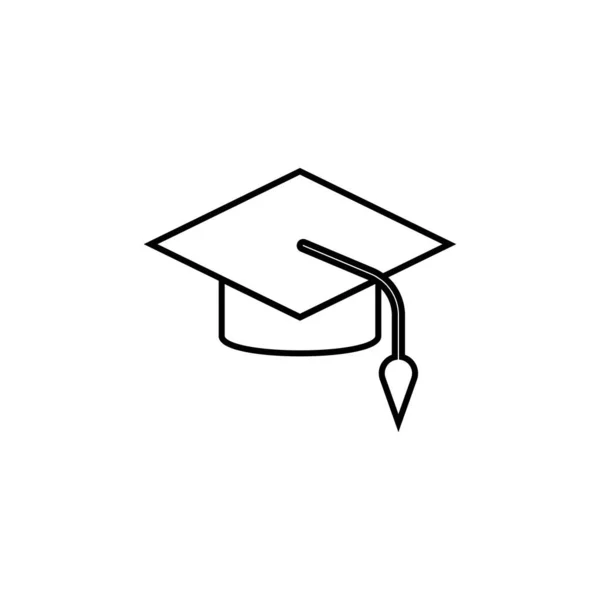 Graduação Chapéu Ícone Vetor Ilustração Logotipo Design — Vetor de Stock