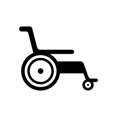 Tekerlekli sandalye ikonu vektör illüstrasyon tasarımı