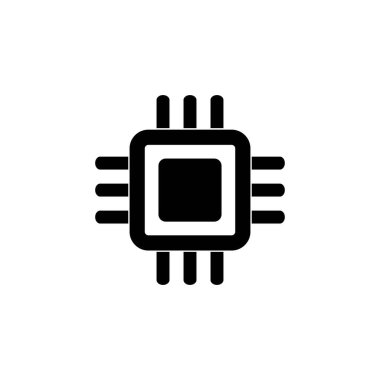 işlemci çipi simgesi vektör gösterim sembolü tasarımı
